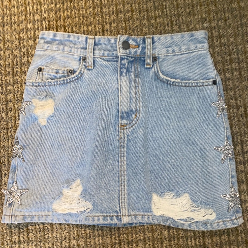 CARMAR DENIM STAR SKIRT